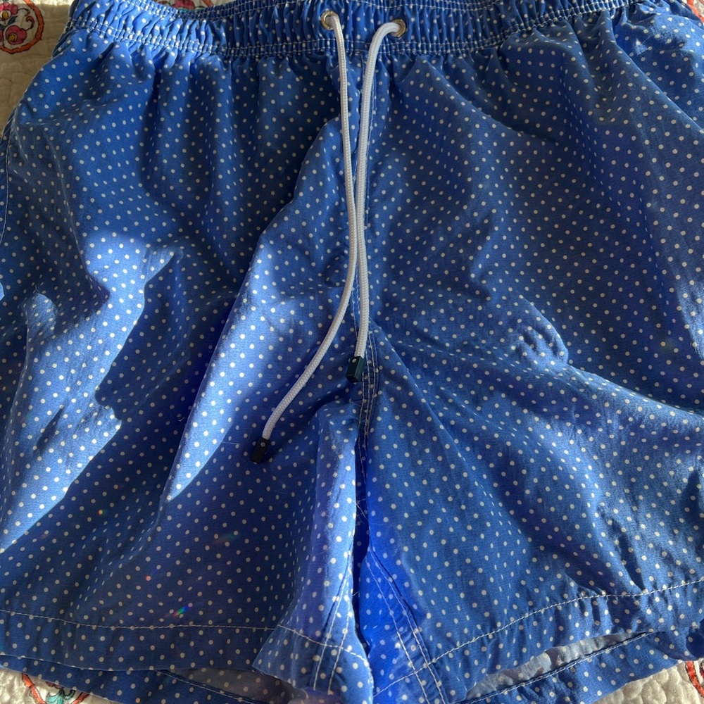 Hackett Blue and White Polka Dot Athletic Shorts